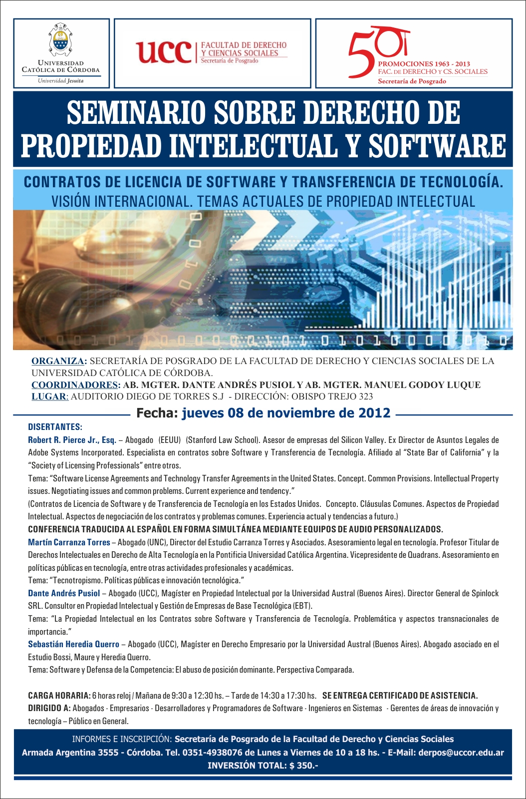 Seminario sobre derecho de propiedad intelectual y software