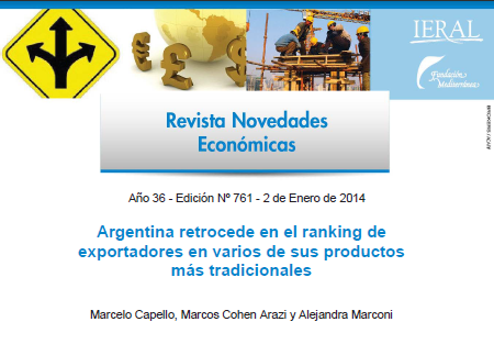 Estudio IERAL: Argentina retrocede en el ranking de exportadores en varios de sus productos ms tradicionales 