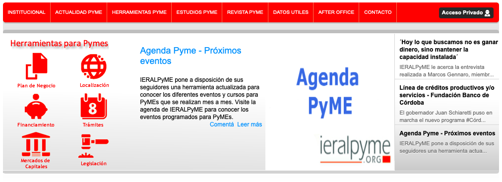 IERALPyME recibi 50 mil visitas en su web en 2020